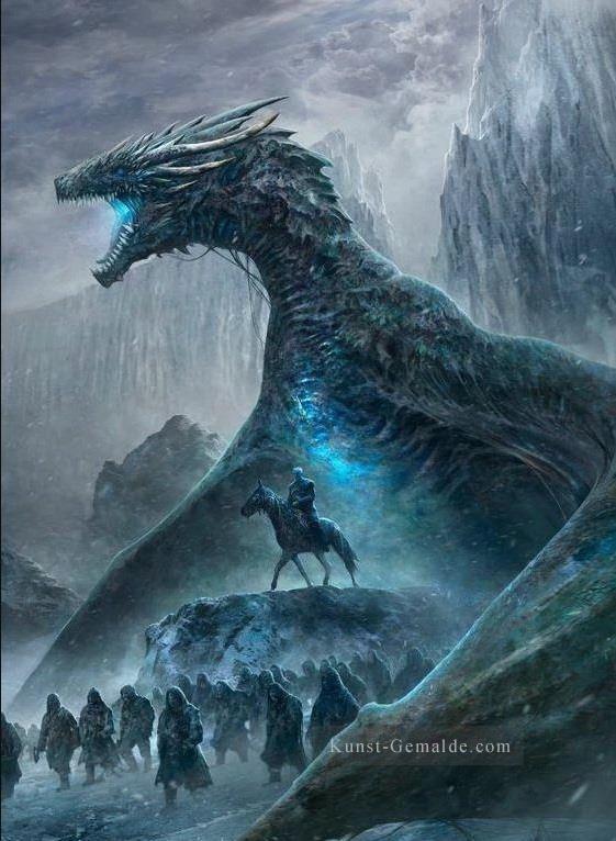 Night King White Walkers und Dragon Spiel der Throne Ölgemälde